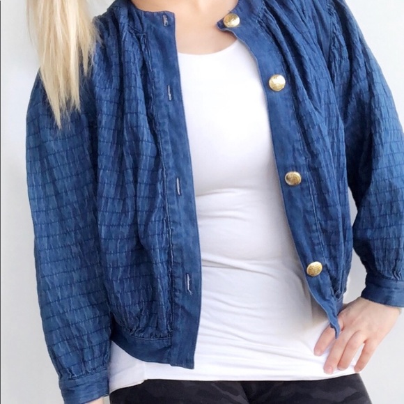 Vintage Jackets & Blazers - Vintage Gamma Denim Button Down Jacket